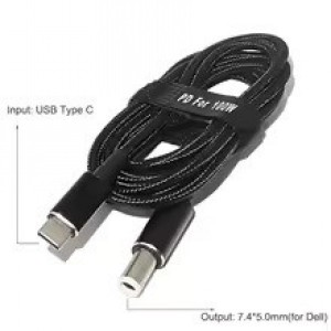 DC Кабель 100w для зарядки ноутбука от повербанка (Тригер PD) type-c to 7.4*5.0 DELL 1.8м DC Кабель 100w для зарядки ноутбука от повербанка (Тригер PD) type-c to 7.4*5.0 DELL 1.8м