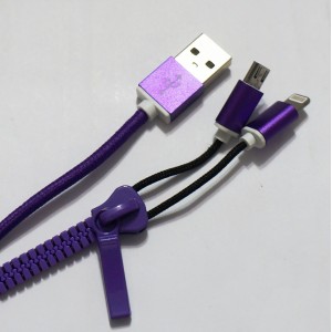 Кабель Usb 2in1 змейка (Iphone/micro) lighting+v8 фиолетовый Кабель Usb 2in1 змейка (Iphone/micro) lighting+v8 фиолетовый