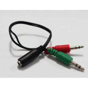 Переходник стерео 3.5F 4pin на 2*3.5 M (микрофон + наушник) Переходник стерео 3.5F 4pin на 2*3.5 M (микрофон + наушник)