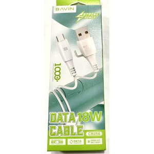 USB Кабель для передачи данных и быстрой зарядки мобильного телефона BAVIN CB256 Type C 1 метр