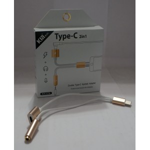 Переходник-адаптер KYIN Type-c 2 in 1 KY-174 (зарядка+наушник) Переходник-адаптер KYIN Type-c 2 in 1 KY-174 (зарядка+наушник)