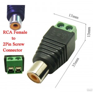 Переходник-штекер RCA F с клеммной колодкой Переходник-штекер RCA F с клеммной колодкой