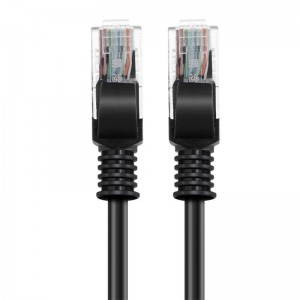 Кабель Lan CAT5 black 1m Патч-корд cat.5e, RJ45, мідь, чорний