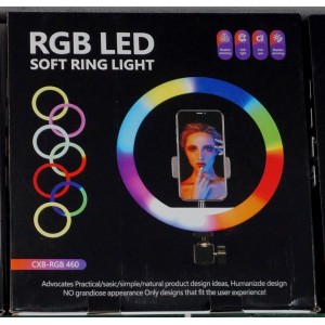 Кольцевая лампа 46cm для профессиональной съемки RGB LED Soft Ring Light CXB-RG460 46cm радужная-гибрид Кольцевая лампа 46cm для профессиональной съемки RGB LED Soft Ring Light CXB-RG460 46cm радужная-гибрид