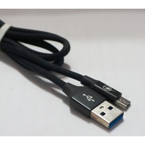 Кабель Usb V8 (micro) Тканевые с плетеными проводами черный Кабель Usb V8 (micro) Тканевые с плетеными проводами черный
