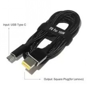 DC Кабель 100w для зарядки ноутбука от повербанка (Тригер PD) type-c to Lenovo square 1.8м 45 Вт, 65 Вт, 90 Вт, 100 Вт DC Кабель 100w для зарядки ноутбука от повербанка (Тригер PD) type-c to Lenovo square 1.8м 45 Вт, 65 Вт, 90 Вт, 100 Вт