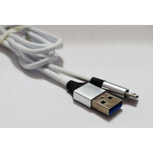 Кабель Usb V8 (micro) Тканевые с плетеными проводами белый Кабель Usb V8 (micro) Тканевые с плетеными проводами белый