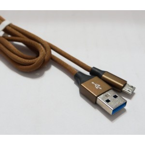 Кабель Usb V8 (micro) Тканевые с плетеными проводами коричневый Кабель Usb V8 (micro) Тканевые с плетеными проводами коричневый