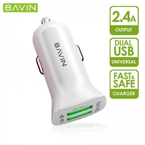 Универсальное автомобильное зарядное устройство BAVIN PC253 2-USB 2.4A Быстрое зарядное устройство с двумя портами USB для Samsung iPhone Универсальное автомобильное зарядное устройство BAVIN PC253 2-USB 2.4A Быстрое зарядное устройство с двумя портами USB для Samsung iPhone