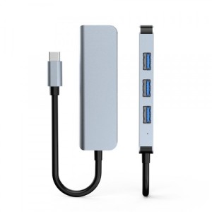 Адаптер концентратора Type-C M 4 в 1 - USB-C 3.0 x 4 / USB 2.0 x 3 BYL-2013T