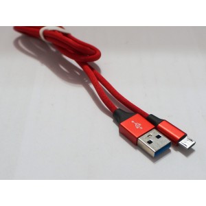 Кабель Usb V8 (micro) Тканевые с плетеными проводами красный Кабель Usb V8 (micro) Тканевые с плетеными проводами красный