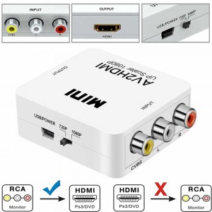 Конвертер MINI AV to HDMI с поддержкой разрешения 1080p Конвертер MINI AV to HDMI с поддержкой разрешения 1080p
